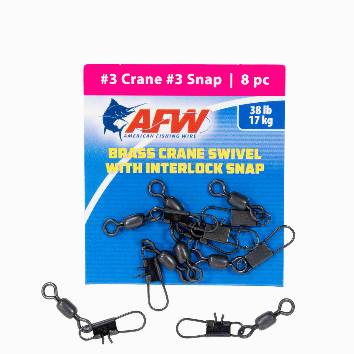 American Fishing Wire Brass Crane Swivels with Interlock Snaps #3