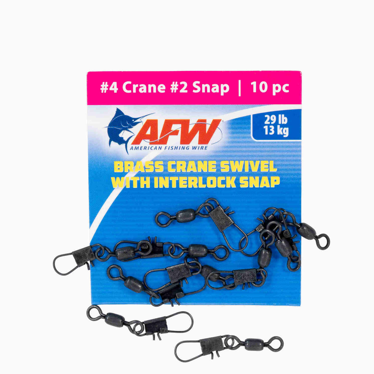 American Fishing Wire Brass Crane Swivels with Interlock Snaps #4