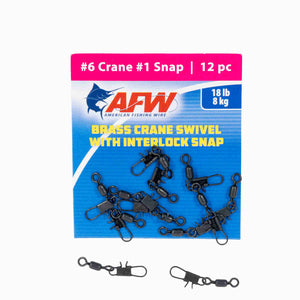 American Fishing Wire Brass Crane Swivels with Interlock Snaps