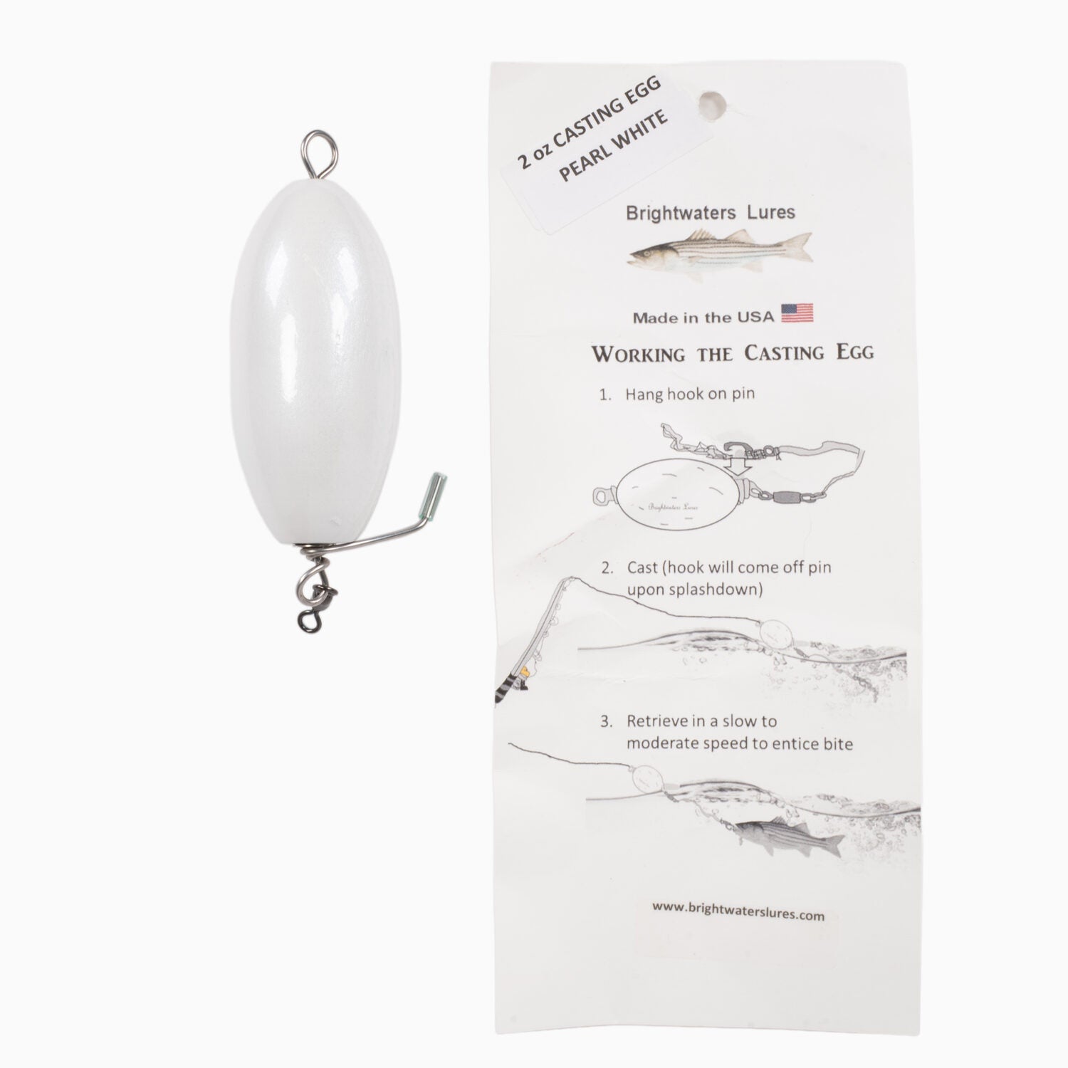 Brightwaters Lures Casting Eggs White Unrigged