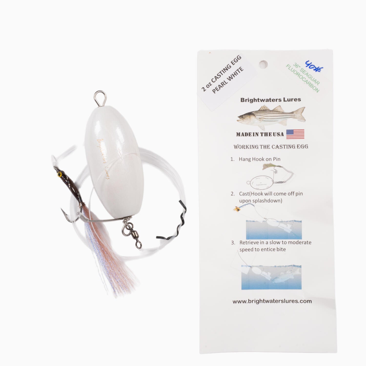 Brightwaters Lures Casting Eggs White