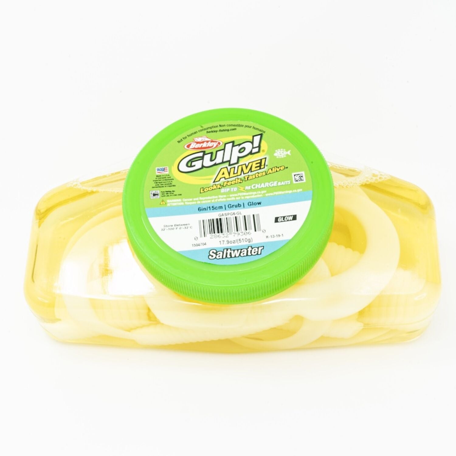 berkley fishing bucket Berkley Gulp! Alive! Saltwater Grub - Glow
