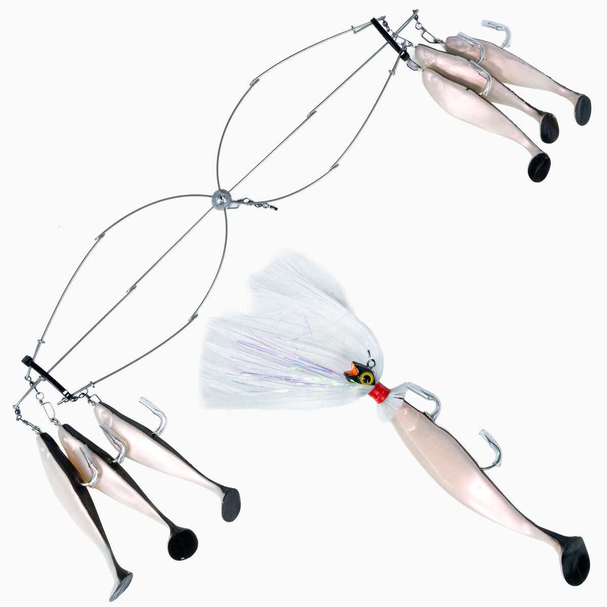 Blue Water Candy 6 Arm Umbrella w/ 4oz Parachute Pearl Black