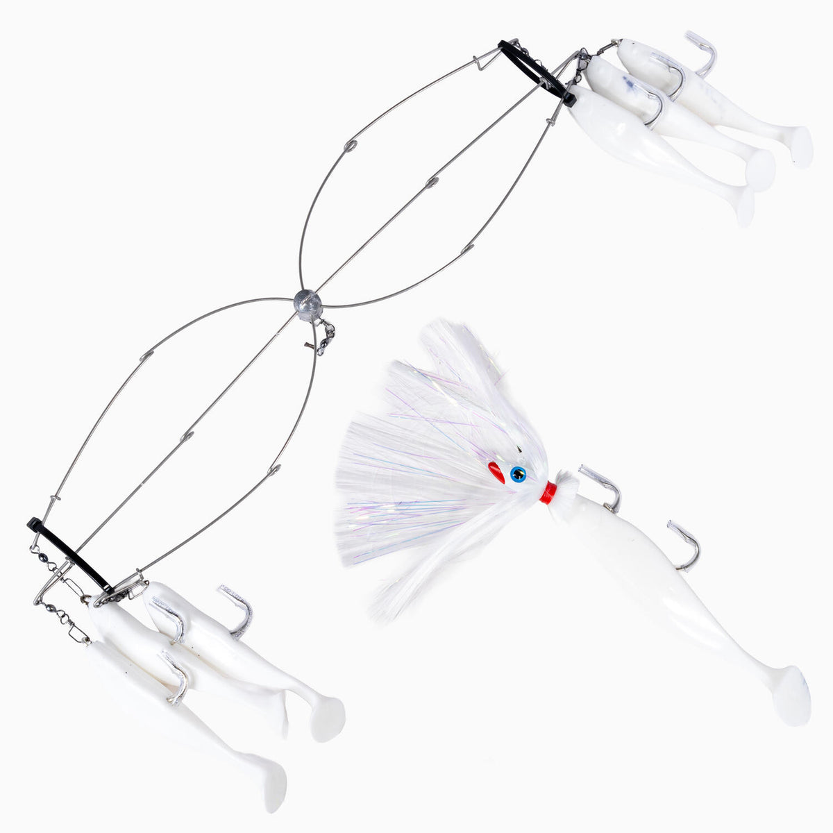 Blue Water Candy 6 Arm Umbrella w/ 4oz Parachute White