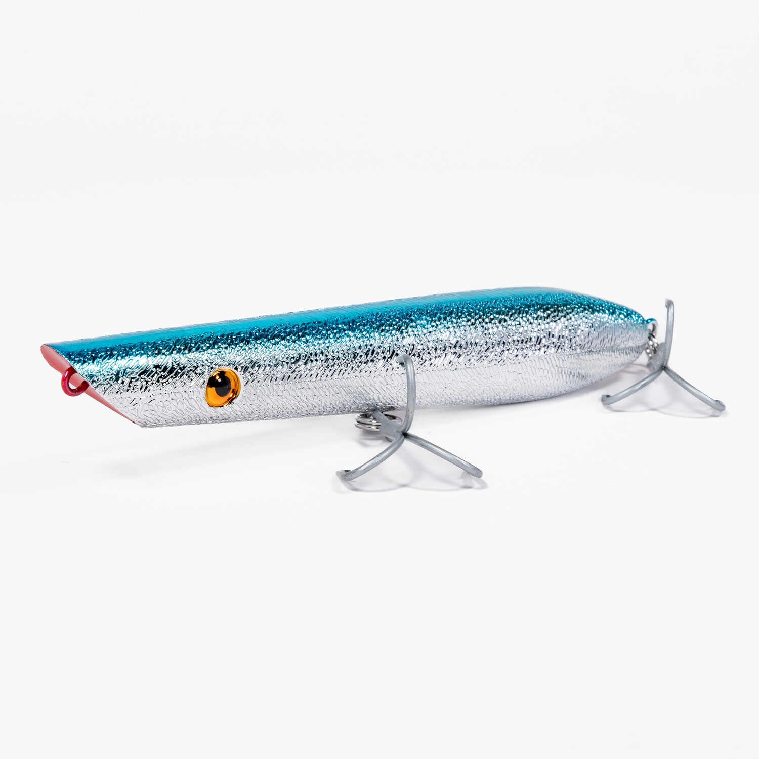 cotton cordell pencil popper topwater fishing lure Cotton Cordell Pencil Popper Chrome/Blue; 7 in