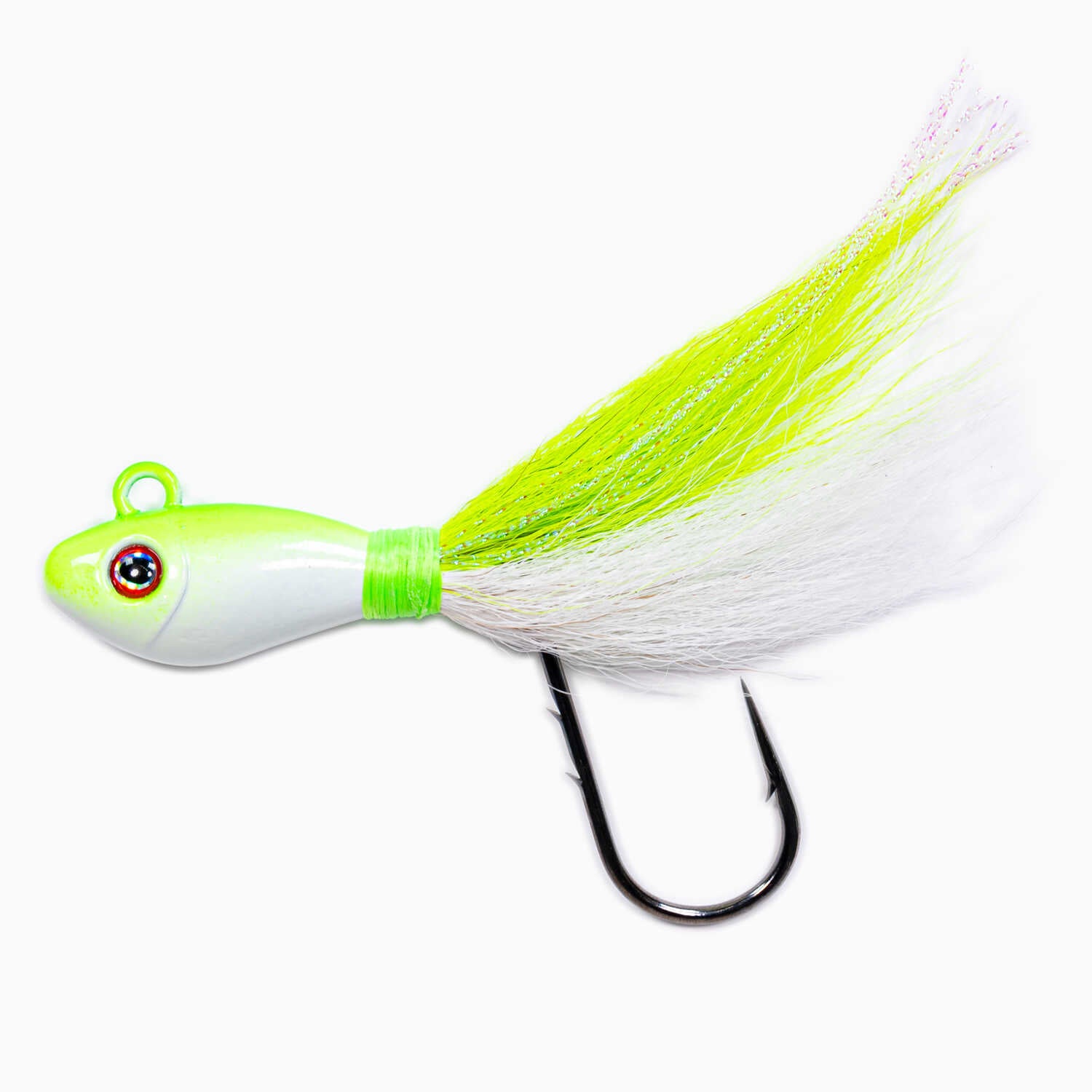 Dark Matter John Skinner Swing Hook Fluke Bucktails Chartreuse White