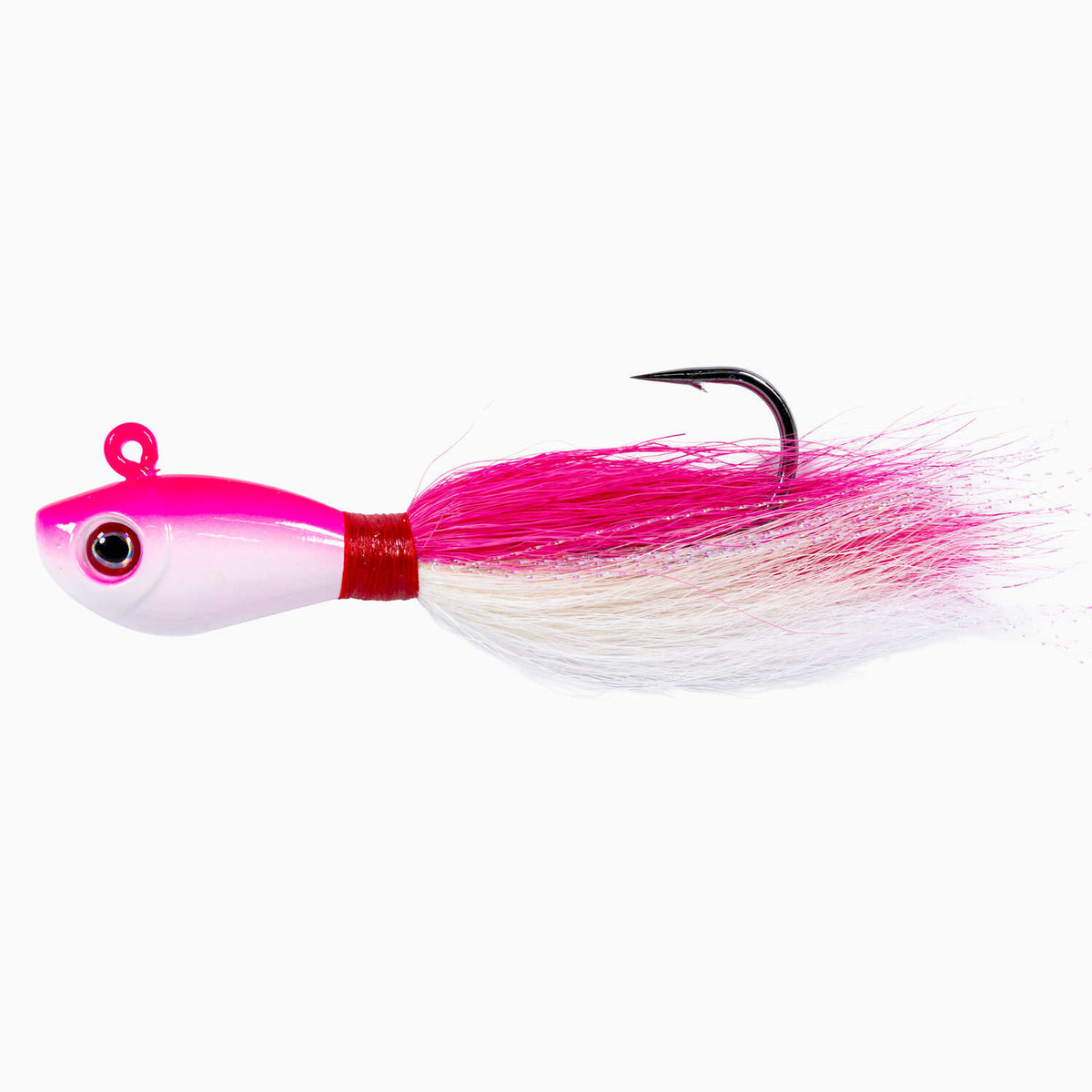 Dark Matter John Skinner Fixed Hook Fluke Bucktails Pink White