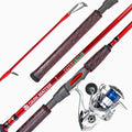 Striped Bass Casting and Jigging Combo – Most Popular - 7'0" Spinning Red
