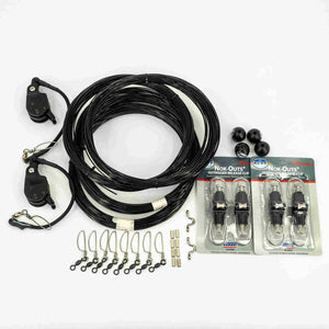 Rupp Marine Rigging Kits With Nok-Outs and Locking Pulleys Outrigger Clips Black Mono