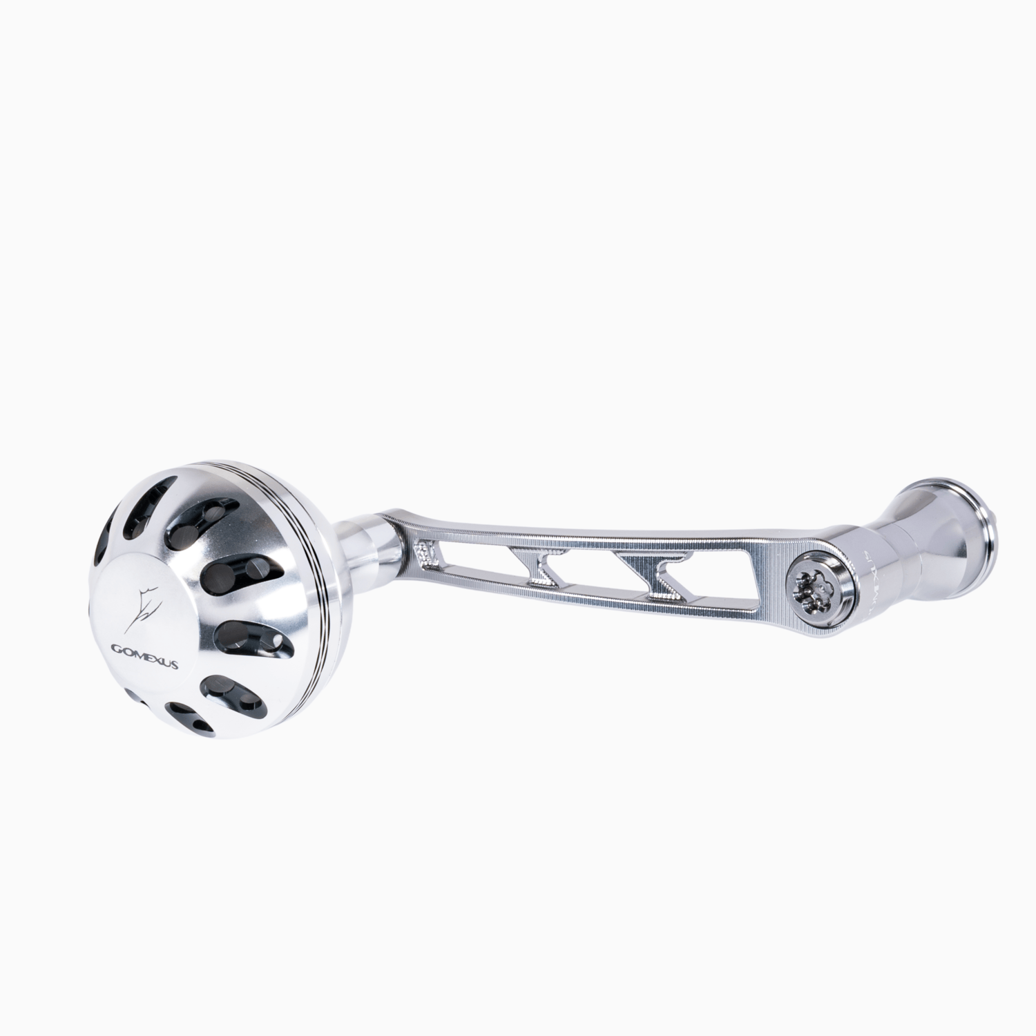 Gomexus 70mm Aluminum Spinning Reel Handle Silver Black