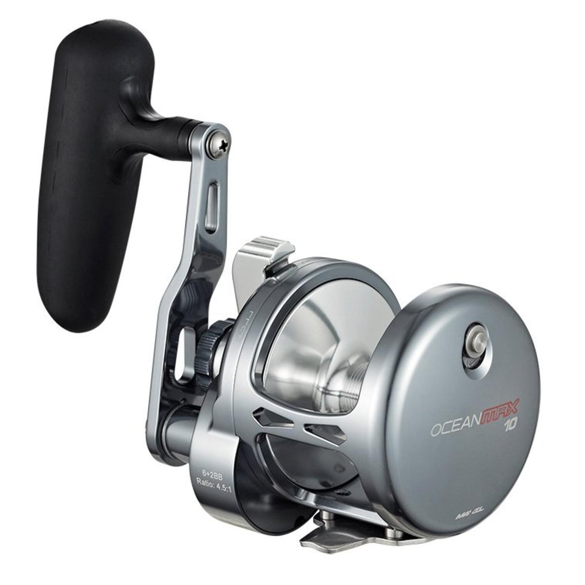 Maxel-OM10-Ocean-Max-Lever-Dual-Drag-Single-Speed-Jigging-Reels-Gunsmoke-Silver_1