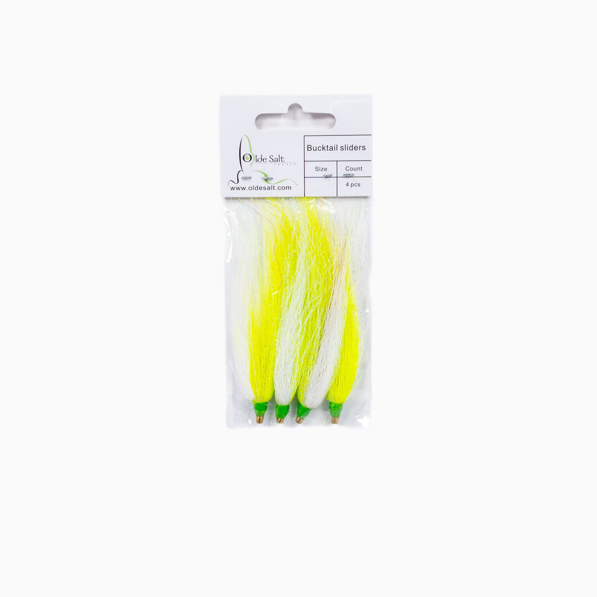 Olde Salt Bucktail Sliders Chartreuse White