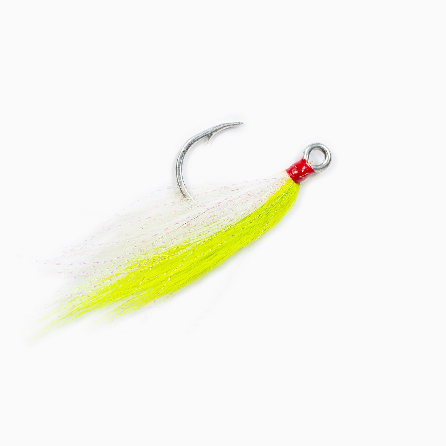deer tail fishing lures STRIPER-GEAR Buck TAIL HOOK SIZE 1/0 Chartreuse/White / 3