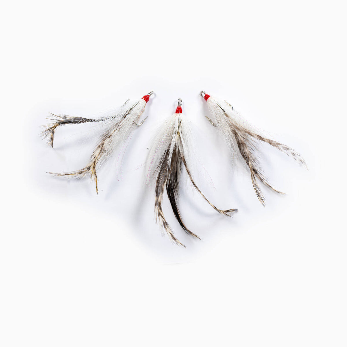 STRIPER GEAR DRESSED TREBBLE HOOKS With BUCKTAIL FEATHER White