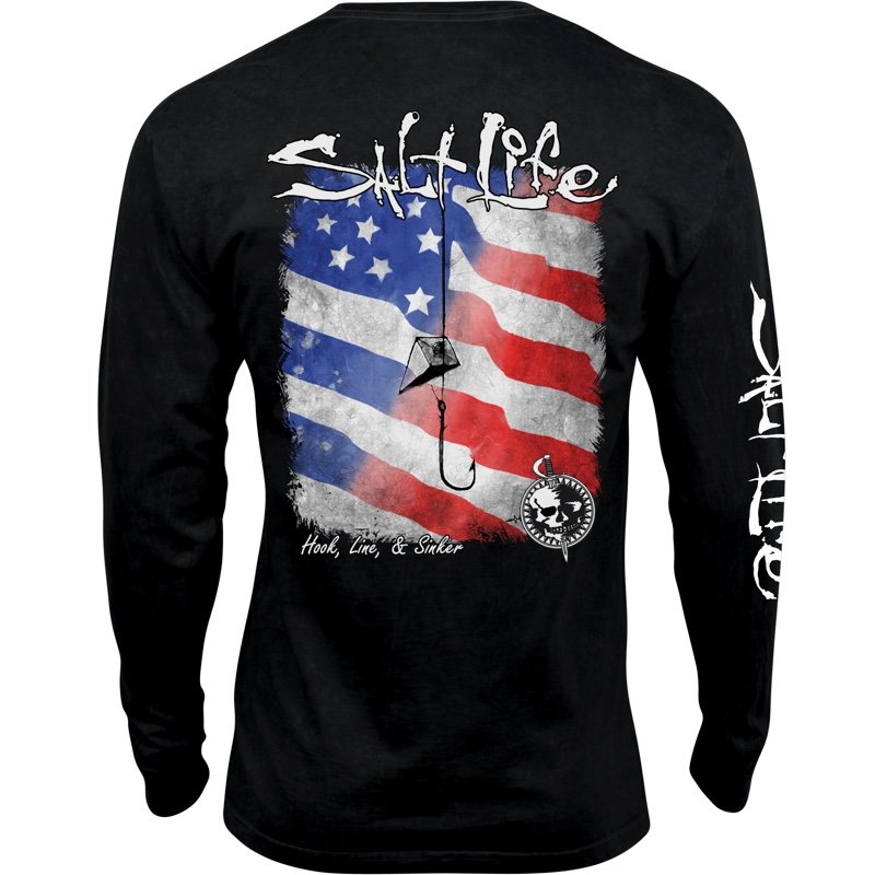 Salt Life Hook Line and Sinker Long Sleeve Pocket T-Shirt