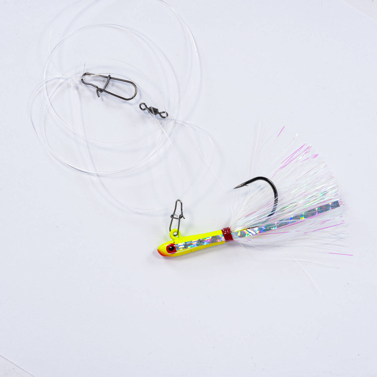 Tsunami Hi-Lo Jigging Rig Glass Minnow Chartreuse Yellow