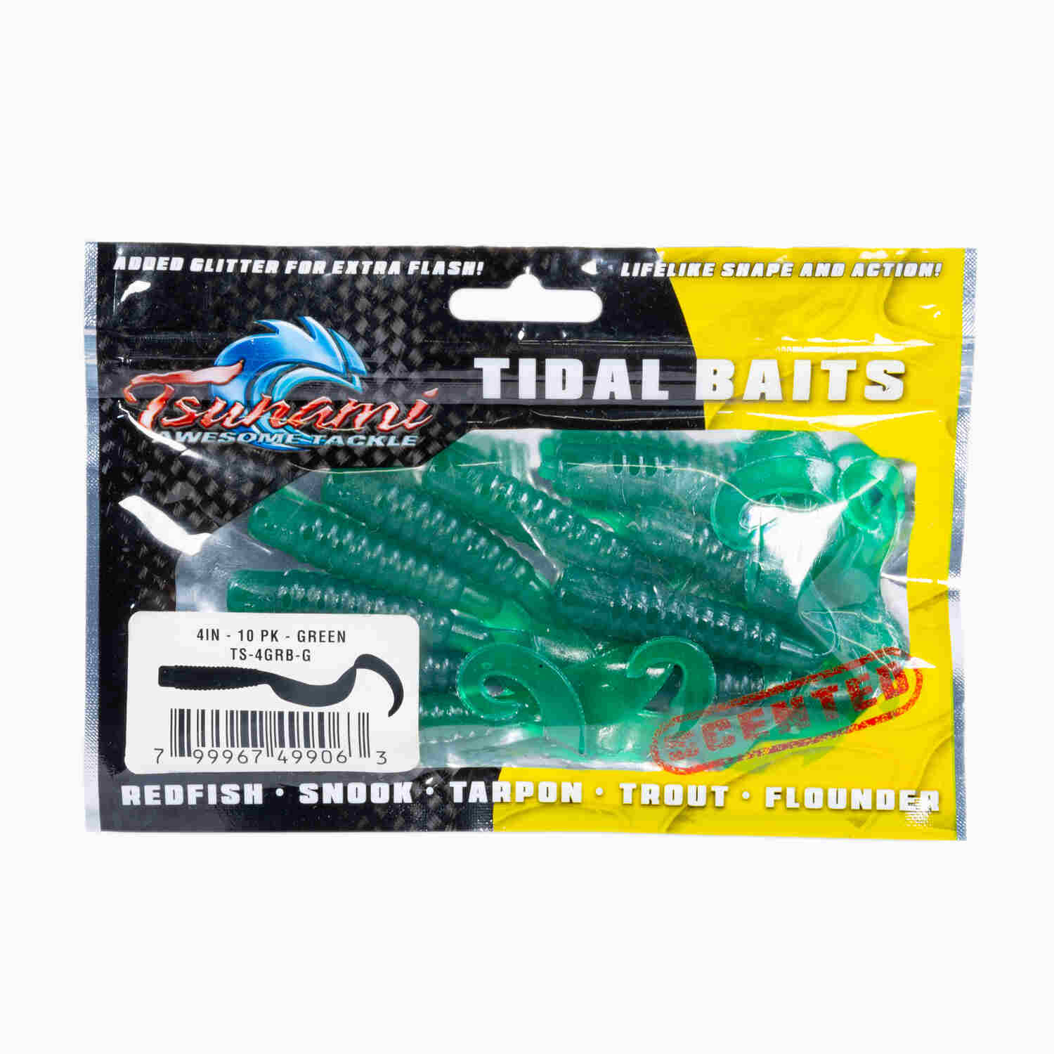 Tsunami Tidal Baits Grubs Green Pack