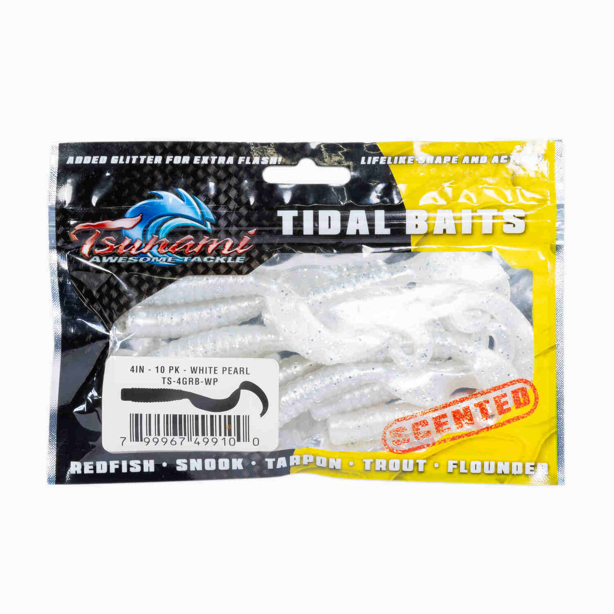 Tsunami Tidal Baits Grubs White Pack