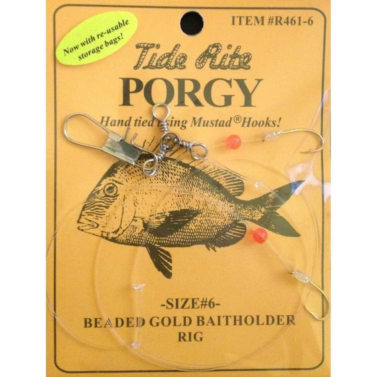 Tide-R461-6--Size6-Rite-Porgy-Beaded-Gold-Baitholder-Rigs_1