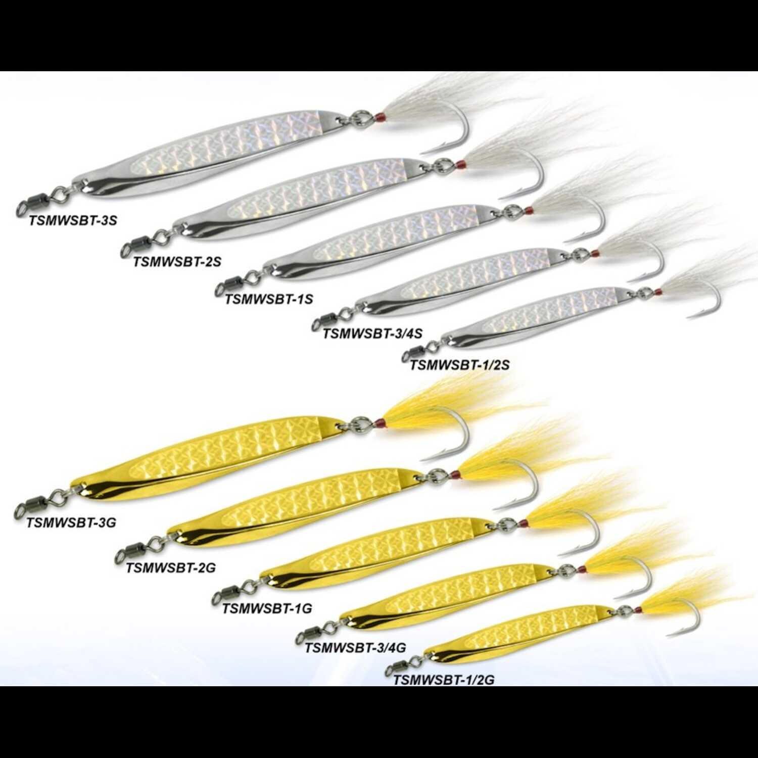 blaze whammy tail fishing lures Double Whammy Pro Series Mack's Lure Tackle Tsunami Midwave with Bucktail Jig