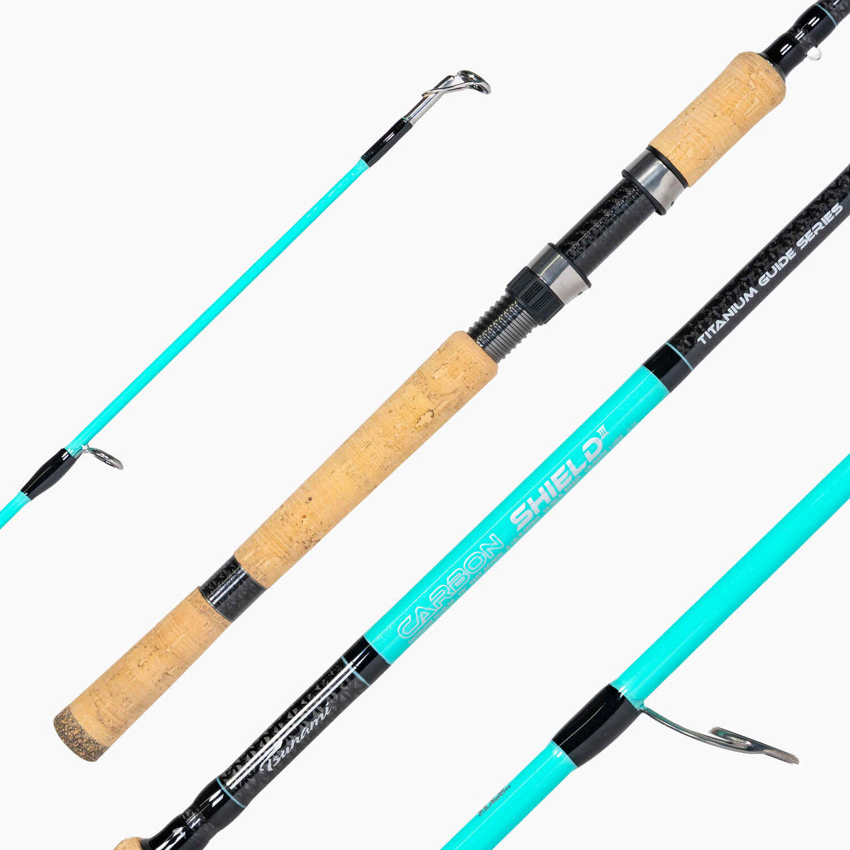 Tsunami Carbon Shield III Spinning Rods Seafoam