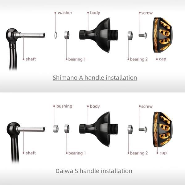 For S/Daiwa Metal knob handle Replacement Parts Knob Fishing Reel Handle